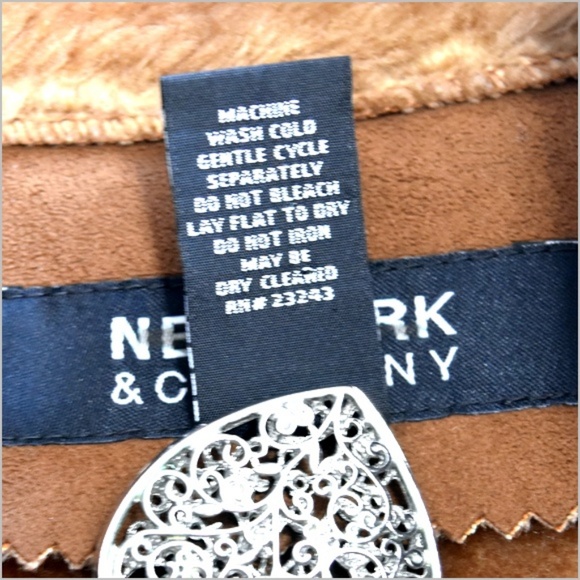 New York & Company Brown Faux Fur Trim Coat - Picture 5 of 8